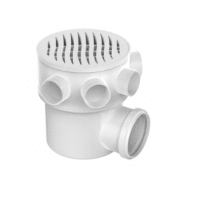 Caixa sifonada girafácil montada com grelha e porta grelha (com 5 entradas)